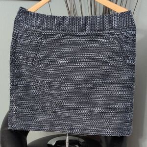 LOFT Textured Blue and White Pencil Skirt